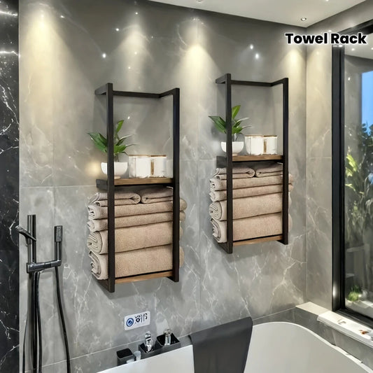2-Tier Carbon Steel Towel Rack
